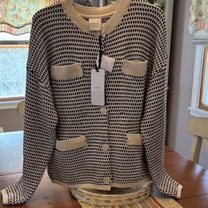 Varley Black and Cream Cardigan